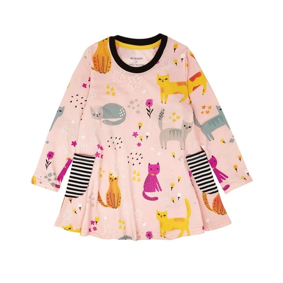 Wrapables Meow Meow Doodling Cat Dress, 4T