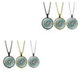 thumbnail image 2 of Justharion Alloy Wide Application Pendant Necklace Best Gift For Any Occasion Glass Mandala Dome Necklace Gown silver 2Set, 2 of 6