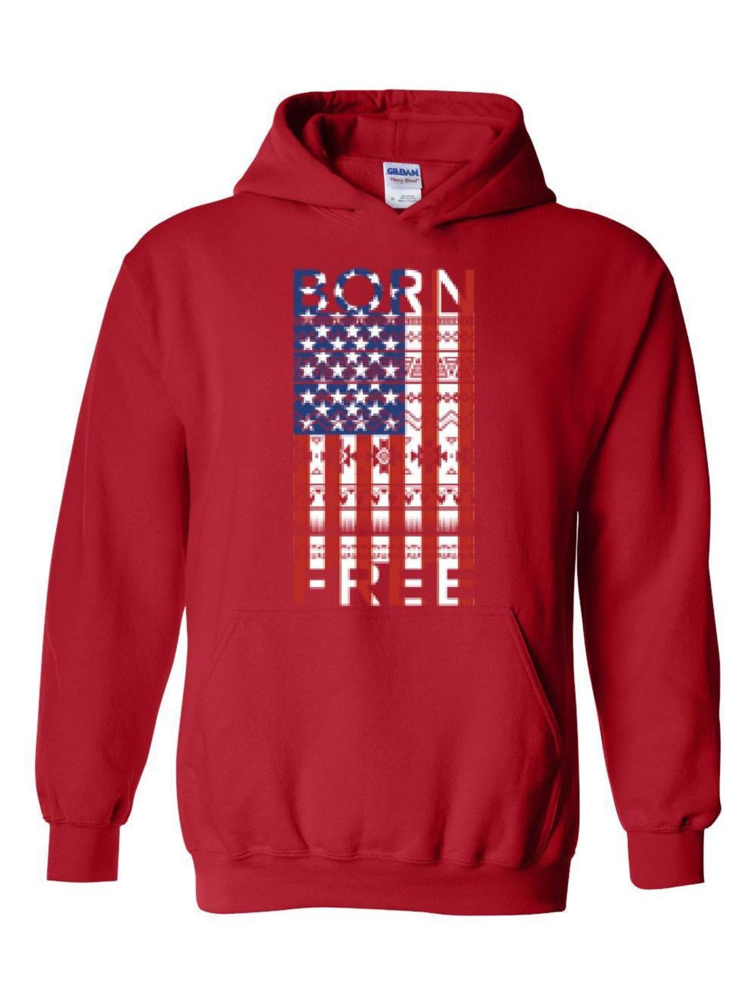 IWPF Unisex USA Flag Proud Hoodie Sweatshirt
