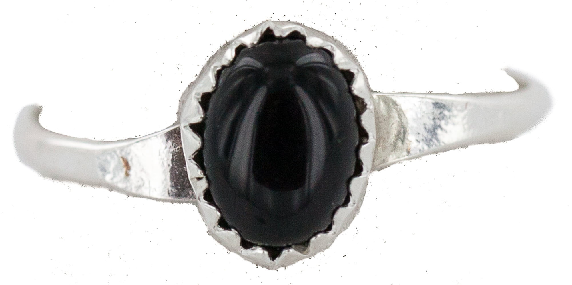 Navajo Native American Sterling Silver Square Black Onyx Ring Size 10.5 