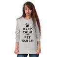 thumbnail image 4 of Keep Calm Pet Your Cat Kitty Lovers Plus Size Long Sleeve Graphic Tee Shirt Brisco Brands 2X, 4 of 5