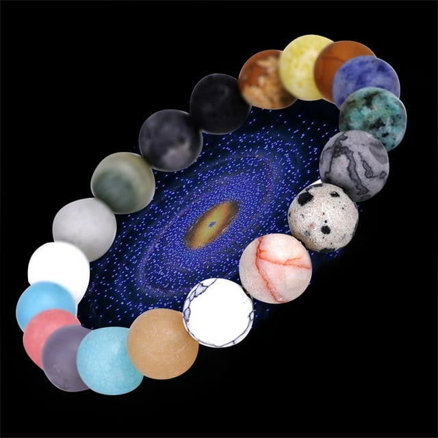 Fiudx Pulsera Solar, Banda Curativa de Tamaño Ajustable, Piedra de Chakra Ligera, Diseño de Perla Galáctica, Regalo para Ella o Él, Ideal para Fiestas y Celebridades, Accesorios a Juego para Parejas,