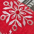 thumbnail image 5 of Hong and Arts Inc. Xmas Premium Decor Soft 100% Cotton Embroidered Bathroom Modern 3 Piece Christmas Towel Set, Red White Color Red Snowflake, 5 of 5