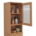 thumbnail image 3 of Contemporary Home Living 63" Black and Beige Rectangular Enclosed Storage Kitchen Pantry with Doors, 3 of 4