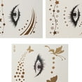 thumbnail image 3 of Unique Bargains Christmas 3 Pcs Waterproof Face Fake Tattoos Butterfly Stars Pattern Temporary Tatto for Adult Gold Tone, 3 of 5
