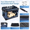 thumbnail image 2 of Soft Small Dog Crate - 24 inch Portable Travel Puppy Crate for Small Pets or 2 Cats, Collapsible Pet Carrier with 4 Mesh Doors, Car Kennel for Dogs with Handle for Indoor and Outdoor, Bule, 2 of 9