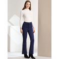 thumbnail image 3 of Pantalones Acampanados Allegra K de Pana Vintage para Mujer Cintura Alta Azul Marino XL, 3 of 6