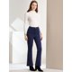 thumbnail image 3 of Pantalones Acampanados Allegra K de Pana Vintage para Mujer Cintura Alta Azul Marino XL, 3 of 6