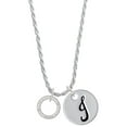 thumbnail image 1 of Delight Jewelry She Believed She Could Infinity Ring Silvertone Script Initial Disc - J - Charm Necklace, 20"+3", 1 of 4