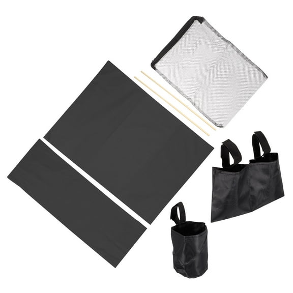 Uxcell Director Chair Accessories Set 5in1 Canvas Replacement Kit, Black