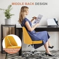 thumbnail image 4 of Casabay Armless Office Chair, Extra Cushion Padded Compact Upholstered Desk Chair with Back Support, Rolling Swivel Vanity Chair for Home Office, Yellow, 4 of 8