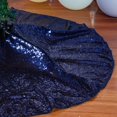 thumbnail image 3 of Sequin Christmas Tree Skirt 24Inch Small Navy Blue Christmas Tree Skirt for Christmas Holiday Party Decoration 24 inch Round MiniTree Skirt for Small/Slim/Tabletop Trees, 3 of 7