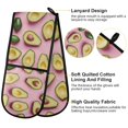 thumbnail image 4 of Dailycode Double Sided Oven Mitt with Loop Heat Resistant Kitchen Long Potholders 7" x 35" Avocado Fruits, 4 of 6