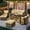 Beige, variant on Ovios 6 Pieces Outdoor Patio Furniture Set Rattan Wicker Conversation Set Outdoor Sectional Sofa with Solar Light Coffee Table, Denim Blue