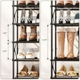 thumbnail image 6 of 10 Tier Shoe Rack, Large Capacity Shoe Storage Organizer for 40 Pairs of Shoes, Metal Shoe Storage Rack with Shelf for Entryway Hallway Closet Garage, Rustic Brown and Black TXJ010H, 6 of 7