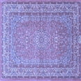 thumbnail image 1 of Ahgly Company Indoor Square Medallion Blue Traditional Area Rugs, 8' Square, 1 of 4