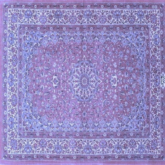 Ahgly Company Indoor Square Medallion Blue Traditional Area Rugs, 8' Square