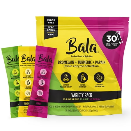 Bala Keto Enzyme Electrolyte Powder - Post Workout Recovery Hydration Supplement - Keto Drink for Electrolytes Replenishment (30 Pack, Variety)