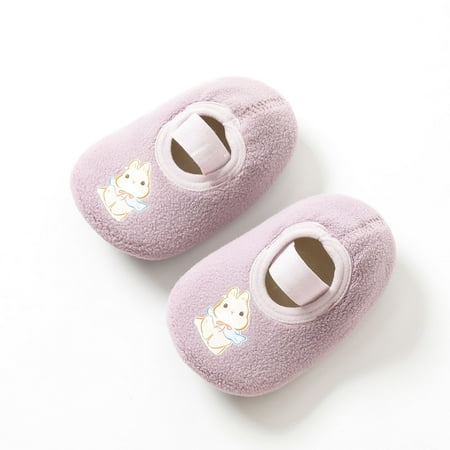 

TOWED22 Baby Sock Shoes Autumn Children Toddler Boys And Girls Socks Shoes Floor Sports Shoes Non Slip Light Comfortable Cute Purple