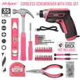 thumbnail image 2 of Kit de herramientas Hi-Spec, 35 piezas, rosa, con destornillador eléctrico USB de 3,6 V, 2 of 7