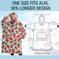 thumbnail image 4 of Oversized Wearable Blanket Hoodie,Strawberry Plants Fruit Flower Leaf Sherpa Blanket Hoodie with Super Pockets,Super Warm Fuzzy Pullover for Women & Men, 4 of 6