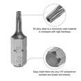 thumbnail image 4 of Uxcell Torx Bits 1/4 Inch Hex Shank 25mm Length Magnetic Screwdriver T9 Screw Driver Bit S2 Alloy Steel 25pcs, 4 of 5