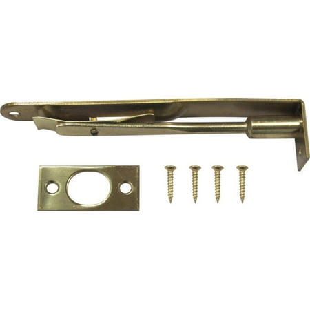 - ProSource Flush Bolt, Round Corner Bolt, 6 In L, Steel, Bright Brass