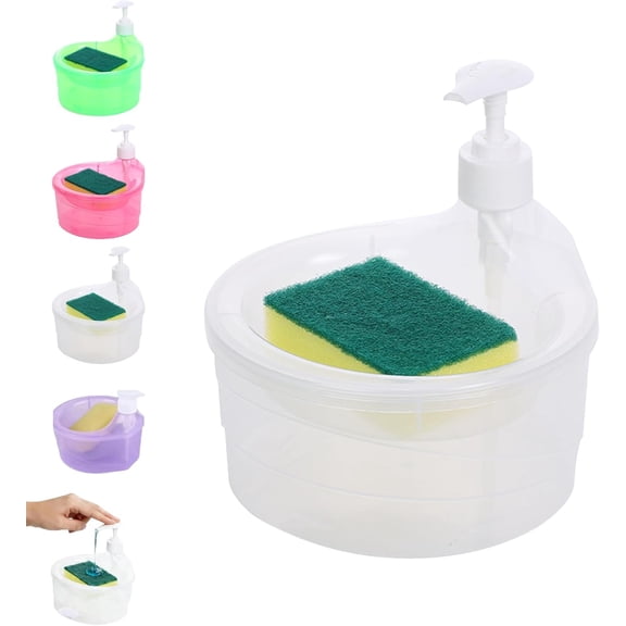 2026 New Washing Soap Dispenser Bowl, Large Capacity Liquid Sink Dish Dishwashing Dispensers, 2 in 1 Counter Dish Washing Soap Dispenser, for Bathroom Kitchen (White)