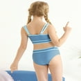thumbnail image 6 of GYRATEDREAM Girl's 2 Piece Swimsuit Sport High Waist Teen Kids Bikini Set Bathing Suit Swimwear for 11-12Y Navy Blue, 6 of 8