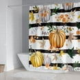 thumbnail image 2 of Fall Shower Curtain Set for Bathroom Watercolor Pumpkins for Thanksgiving Harvest Festival Decor Waterproof Polyester Fabric with Mat Hooks 71 x 71 Inches (Golden Harvest), 2 of 8