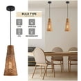 thumbnail image 3 of Miumaeov Woven Bamboo Pendant Light Fixture Set of 3 Handmade Brown Weaving Pendant Lighting Farmhouse Mini Hanging Lamp for Kitchen Dining Room Bedroom, 3 of 17
