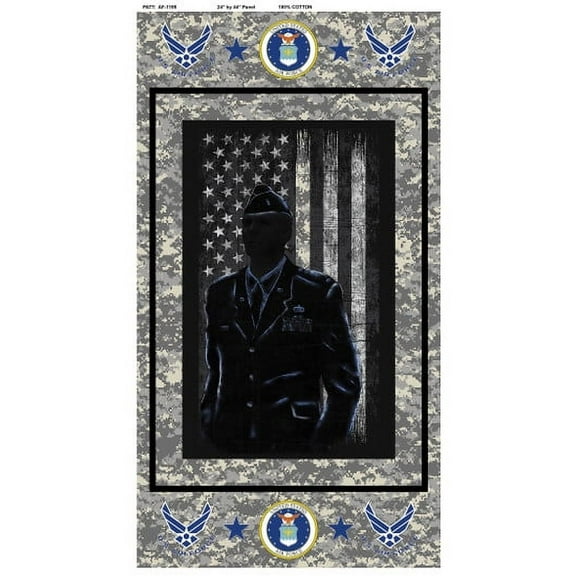 United States Air Force Servicemember Cotton Quilting Panel by Sykel-24x44