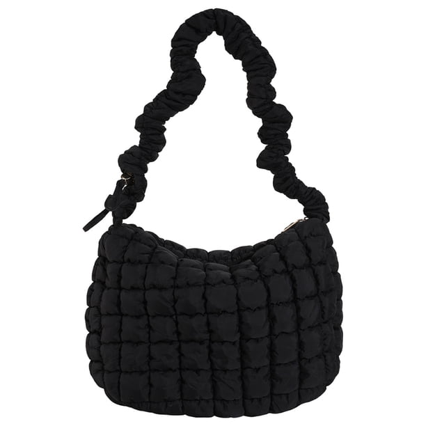 WDOplteas Chaleco Plisado Burbujas para Mujer Bolso para Axilas para Oficina Escuela (negro)