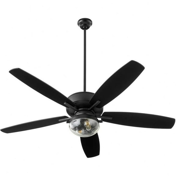 5 Blade Outdoor Patio Fan in Bailey Street Home Home Collection Style 52 inches Wide By 16.55 inches High-Matte Black Finish Bailey Street Home