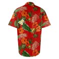 thumbnail image 4 of LTTVQM Men's Hawaiian Shirt Short Sleeve Tropical Casual Beach Button Down Pocket Shirts Floral Print Summer Vacation Stretch Lounge Tops Red 3XL, 4 of 5