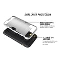 thumbnail image 3 of FINCIBO Brushed Card Wallet Hybrid Case Slim Hard Layer Armor Cover for Apple iPhone XR 6.1", Silver, 3 of 7