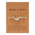 thumbnail image 2 of Neinkie Crescent Moon Braided Strand Imitation Stone Resin Bracelet Adjustable Woven String Rope Cord Card Wrap Bangle Wristband, 2 of 7