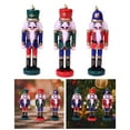 thumbnail image 5 of 3Pcs Small Wooden Nutcracker Soldier Tree Figure Puppet Toy Christmas Nutcracker Ornament for Party Gifts, 5 of 7