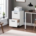 thumbnail image 6 of LEDREM 2-Drawer Rolling Storage Unit – Wood File Cabinet with Steel & Particleboard Construction, for Office, Holds A4/Letter Folders, 5 Swivel Casters with Brakes, Supports 77 lbs, White, 6 of 9