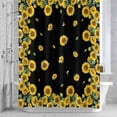 thumbnail image 3 of Farmhouse Vintage Shower Curtain for Bathroom Decor, Sunflowers Floral Botanical Black Background Waterproof Fabric Shower Curtain, 48"x72" Set with 12 Hooks, 3 of 9