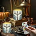 thumbnail image 2 of Kuiaobaty 4 Packs Flickering Flameless LED Battery Candles Jesus Cross Wings Pattern Waterproof Pillar Fake Candles with Colored Light Remote for Wedding Beach Party Decor, 2 of 7