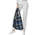 thumbnail image 4 of Shopping Bag 17.5×4.5×15in Crack Resistant Waterproof Super Large Capacity Reusable Extended Handle Can Be Carried Or One Shoulder Darkslateblue Buffalo Plaid Check Tartan Scotland_4, 4 of 8