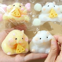 Tingzi 2 Pack Taba Squish Hamster Toy, Taba Squishy Toys for Kids, Squishy Hamster Quiet Fidget Toys, Small Stress Relief Squishies Squeeze Sensory Toys Gifts for Children Christmas Party Favor Gift