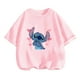thumbnail image 4 of Camiseta de manga corta con estampado de Stitch para niña, ropa de dibujos animados para niño de 3 a 12 años, camisetas de cumpleaños para niño, mono de camión para niño, 4 of 5