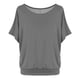 thumbnail image 2 of Camiseta oversize de mujer con mangas murciélago y manga corta - Poliéster, cuello redondo, liso/estampado floral, S-XXL para uso informal/de oficina, 2 of 5