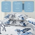 thumbnail image 2 of Coastal Bedding California King Size Coastal Quilt with 2 Shams, Nautical Beach Comforter Sets Ocean Bedspreads Blue Seaturtle Coverlet Summer Bedding, 106''x118'', 2 of 12