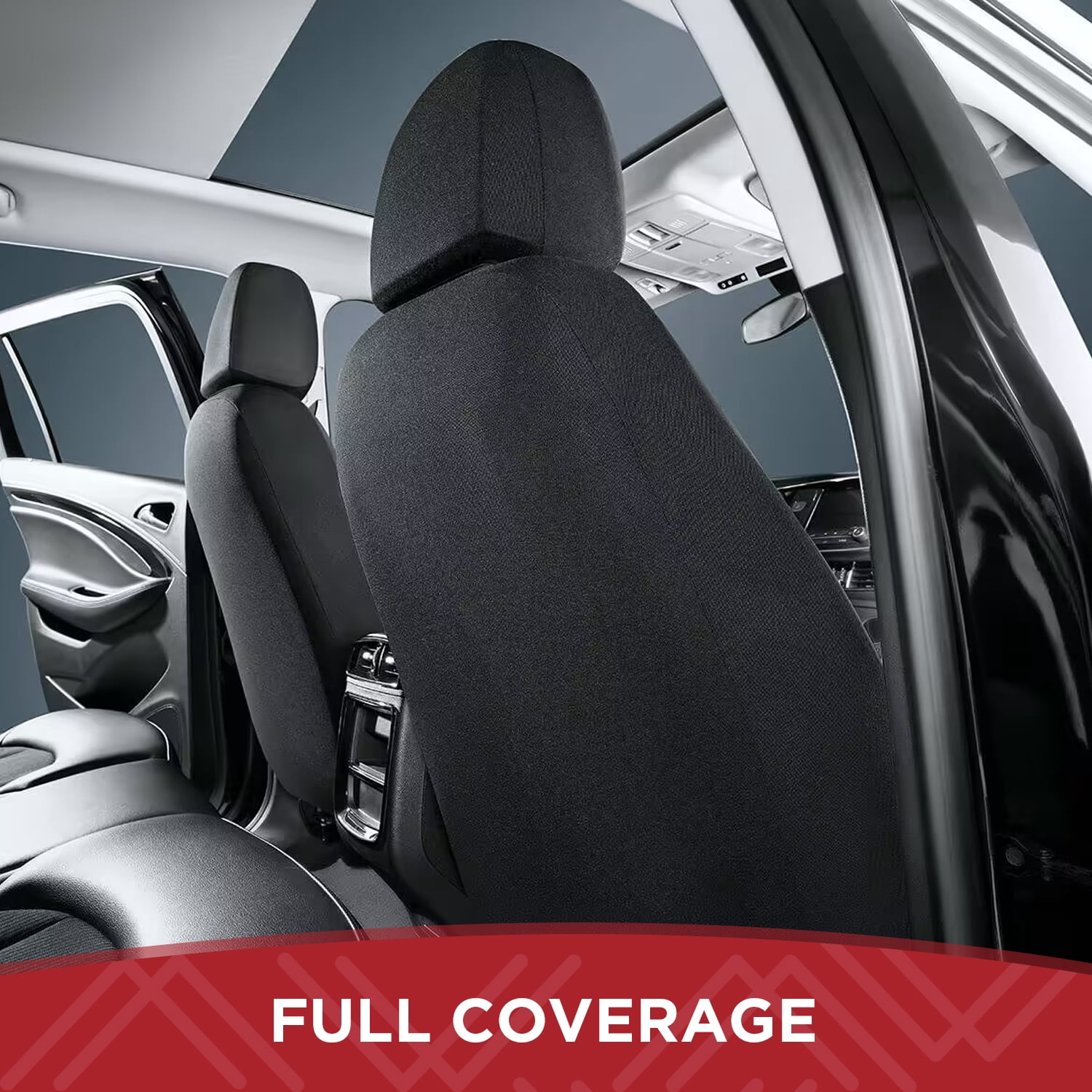 Rubbermaid Leather Car Seat Cover,Front Seat Cover Universal FIT,Waterproof ,Easy to Install for Most Vehicles (Black)