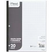 Mead Q4 Paper Tablet, Graph Ruled, 20 Sheets, 11" x 8 1/2" (19010)