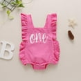 thumbnail image 2 of Fesfesfes Summer Rompers Baby Girls Letter Printed 1st Birthday Gift Sleeveless Jumpsuit Casual Bodysuit Onesie On Sale, 2 of 9