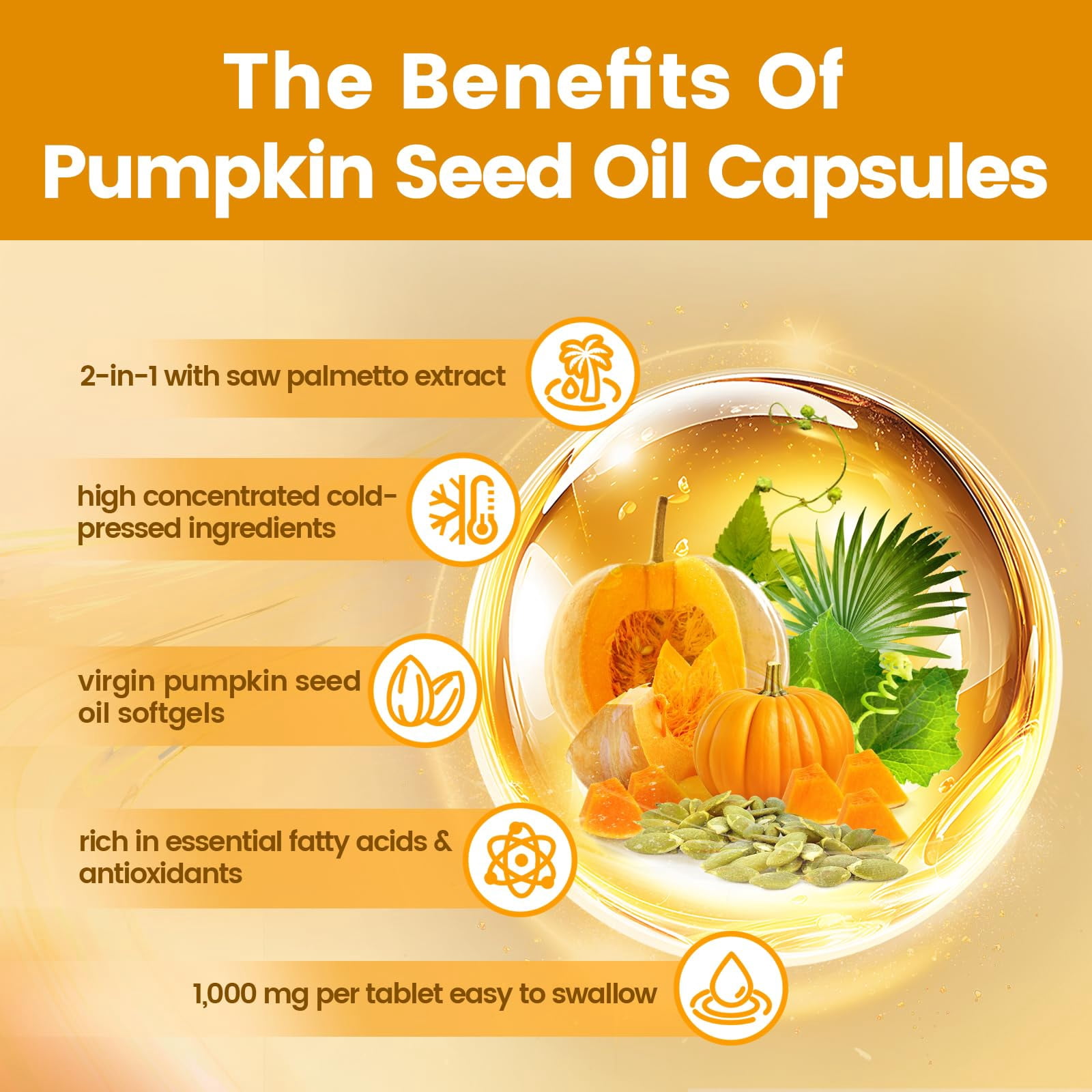 Pumpkin Seed Oil with Saw Palmetto,300 Softgels |